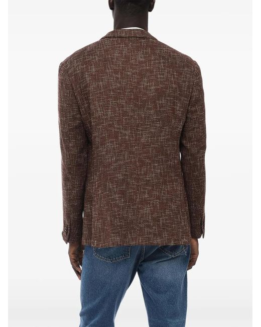 Corneliani Brown Gate Hopsack-Pattern Jacket for men