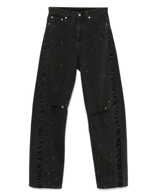MM6 by Maison Martin Margiela Black Paint-Splatter Effect Jeans