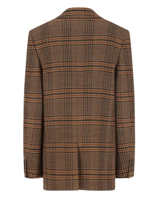 Saint Laurent Brown Houndstooth Check Blazer