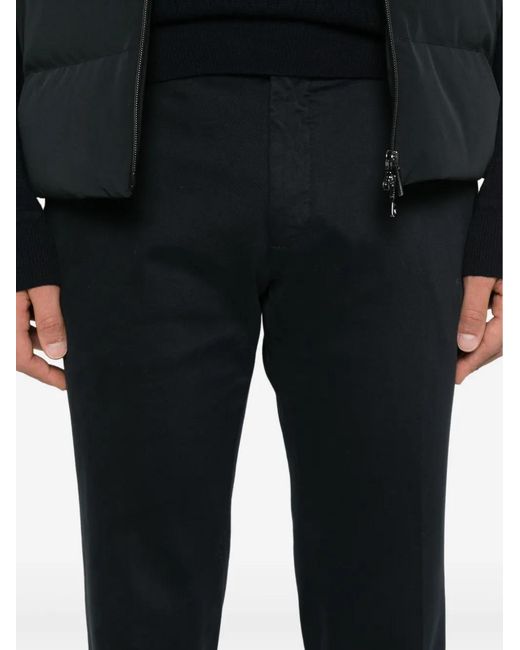Incotex Black Stretch-Cotton Trousers for men