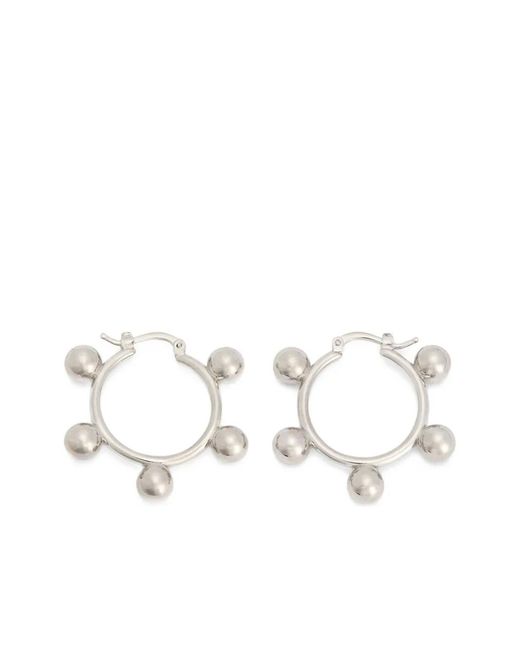 Jil Sander White Hoop Earrings