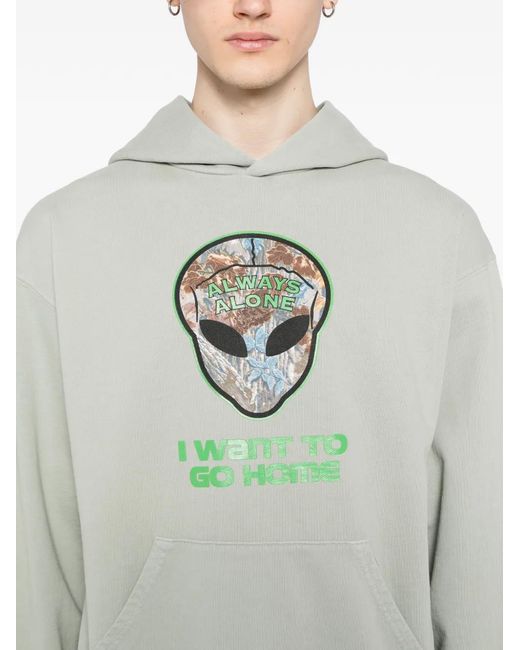 ANTI SOCIAL SOCIAL CLUB Gray Redneck Alien Hoodie for men