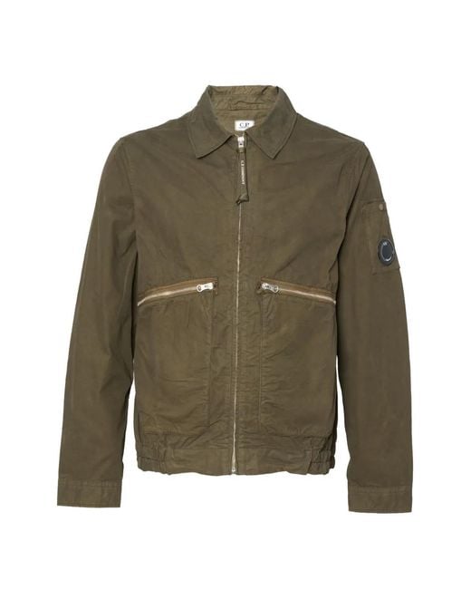 C P Company Green Zip-Up Jacket for men
