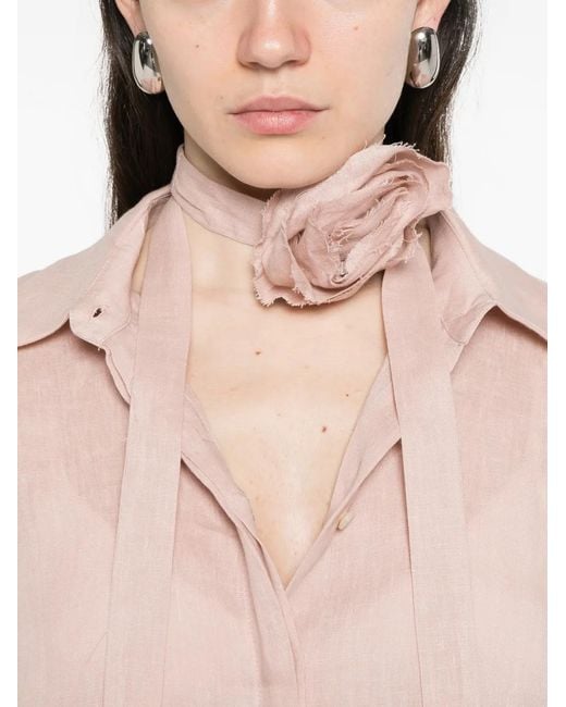 Marella Pink Editore Floral-Embellishment Shirt Set (Set Of Two)