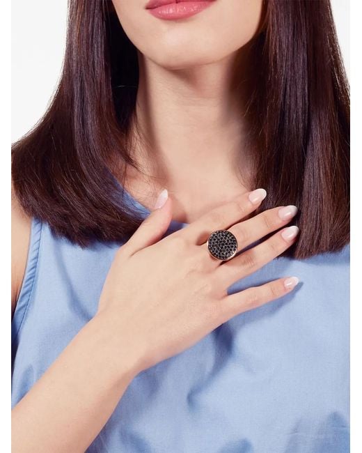 Leo Pizzo Black 18Kt Rose And Diamond Ring