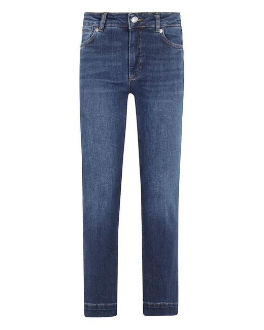 Sportmax Blue Logo-Patch Straight-Leg Jeans