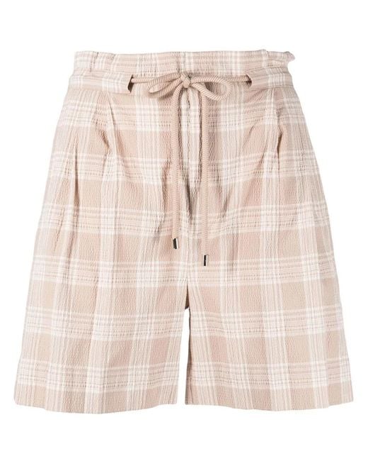 Woolrich Natural Check-Print Seersucker Shorts