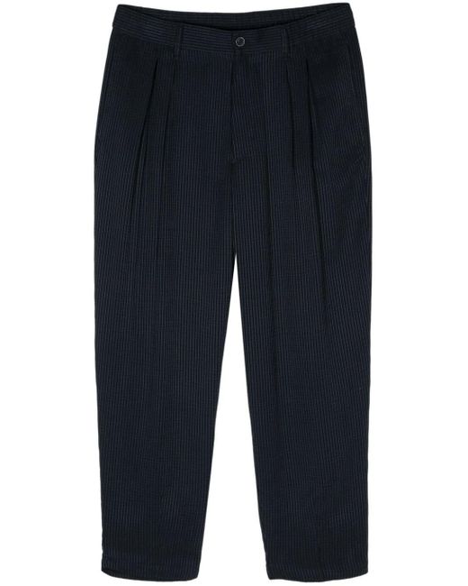Giorgio Armani Blue Check-pattern Trousers for men