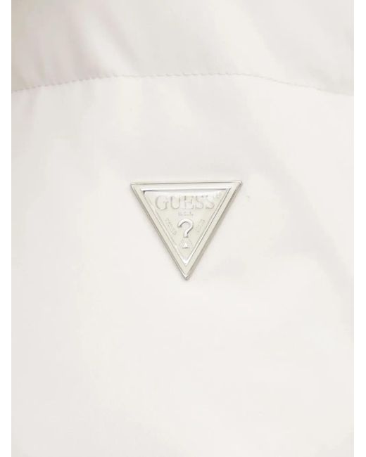 Guess White Hooded Puffer Jacket