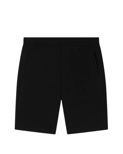 ARMANI EXCHANGE Black Logo-Plaque Jersey Shorts for men
