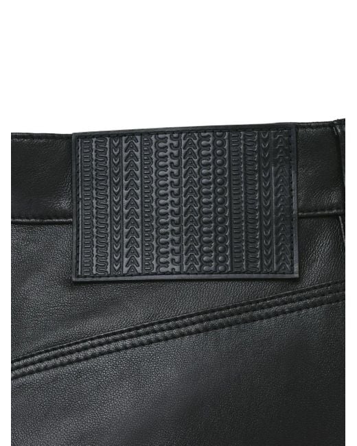 Marc Jacobs Black Wide-Leg Leather Trousers