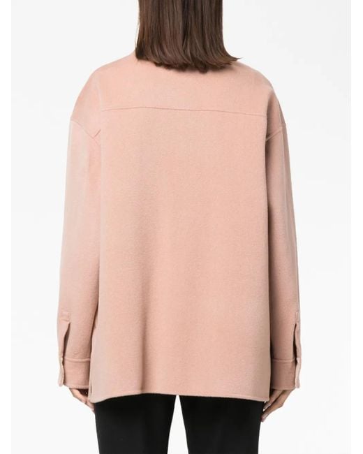 Calvin Klein Pink Spread-Collar Wool Shirt Jacket