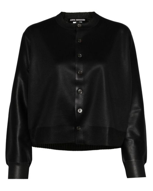 Glossy-effect button-up cardigan di Junya Watanabe in Black