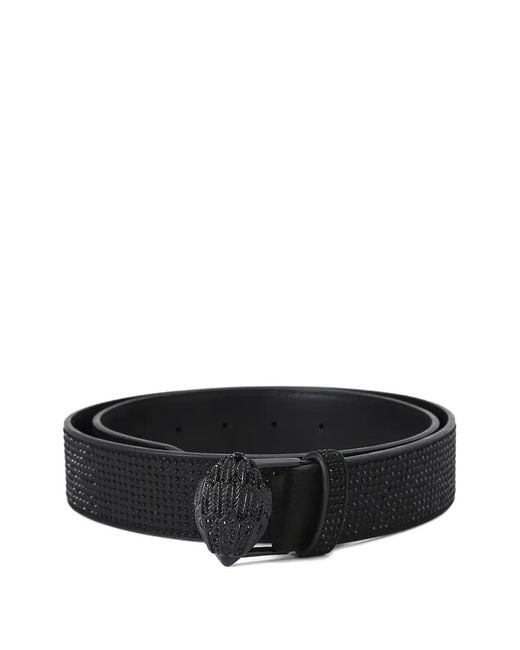 Kurt Geiger Black Eagle-Head Crystal-Embellished Belt