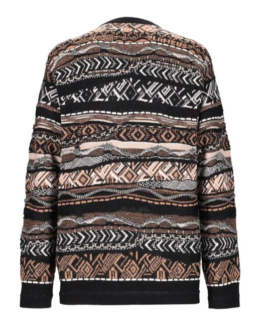 Laneus Black Patterned Cardigan for men