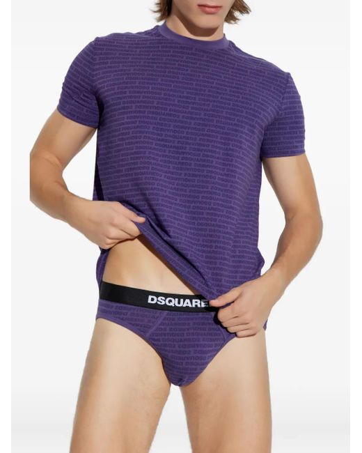 DSquared² Purple Logo-Print Pajama Set for men