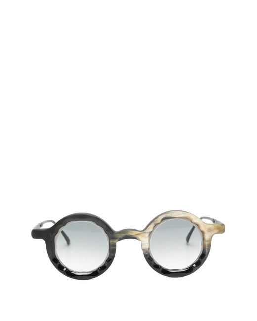 Rigards White Round-Frame Sunglasses