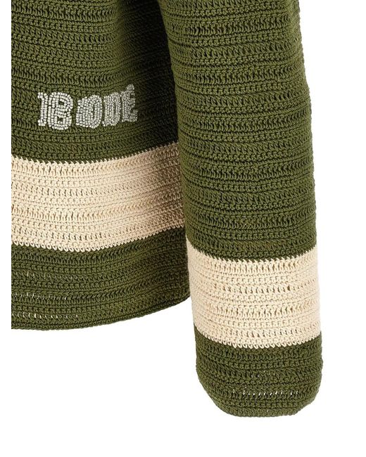 Bode Green Marsh Crochet-Knit Shirt for men