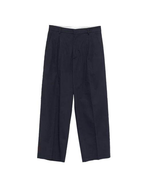 Amaranto Blue Pantalon Droit À Design Plissé for men
