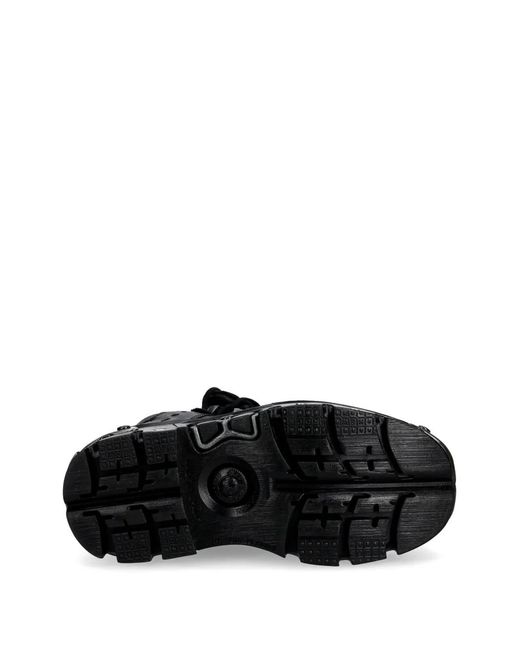 New Rock Black M-Wall106-S10 Metal Detail Boots