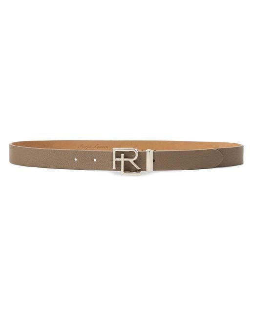 Ralph Lauren White Logo-Buckle Leather Belt