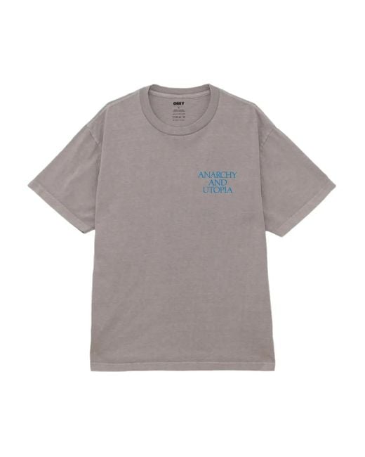 Obey Gray Utopia T-Shirt for men