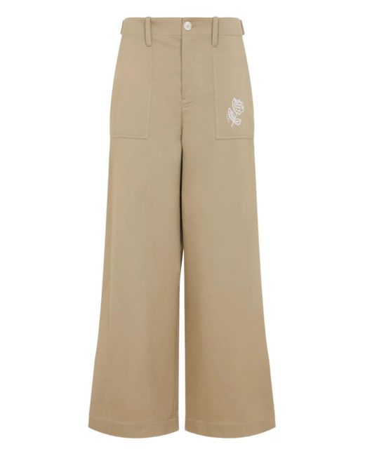 Pantaloni Con Ricamo di Marni in Natural
