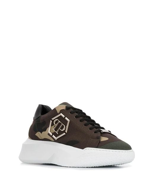 Philipp Plein Black Godzilla Runner Platform Trainers for men