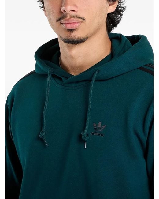 Adidas Green 3-Stripes Hoodie for men