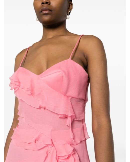 Ermanno Scervino Pink Ruffle-detail Dress