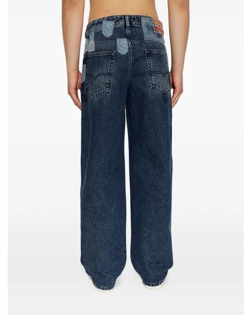 DIESEL Blue 2001 D-Macro-S10 Patchwork Jeans for men