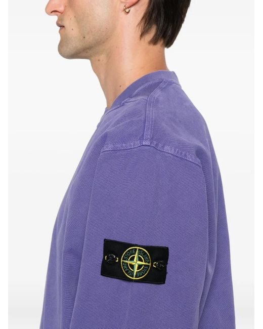 Stone Island Purple Compass-Motif Sweatshirt for men