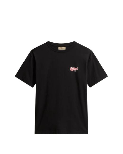 Woolrich Black T-Shirt À Bande Logo for men