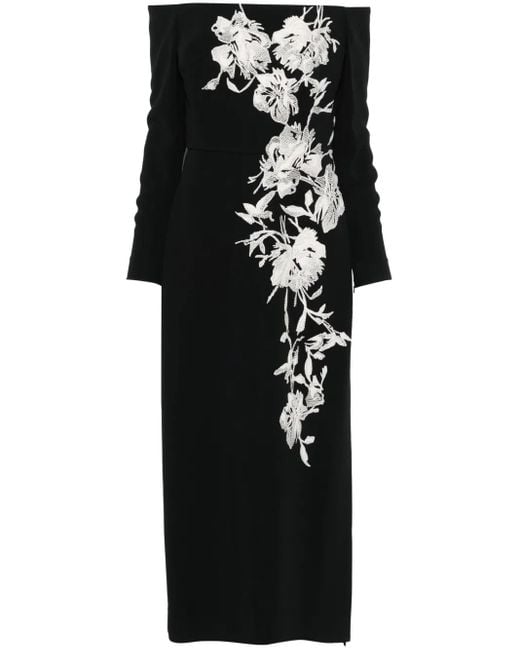 Elie Saab エンブロイダリー ドレス Black