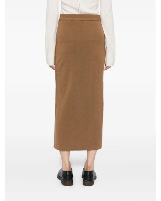 CUDDLEUP Brown Knitted Maxi Skirt