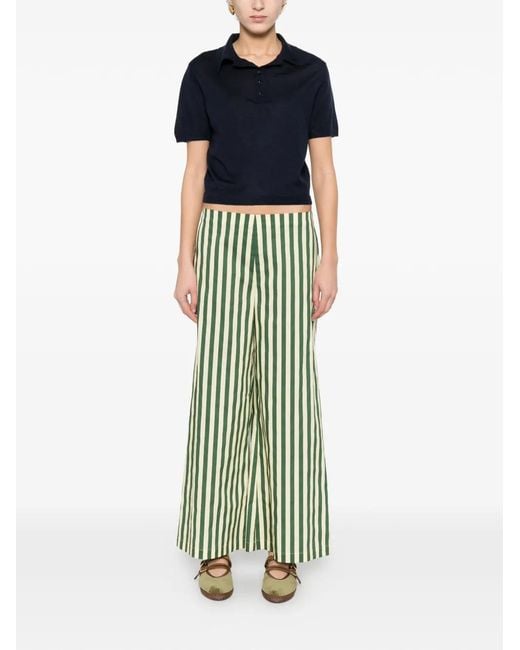 Allude Blue Buttoned Polo Top