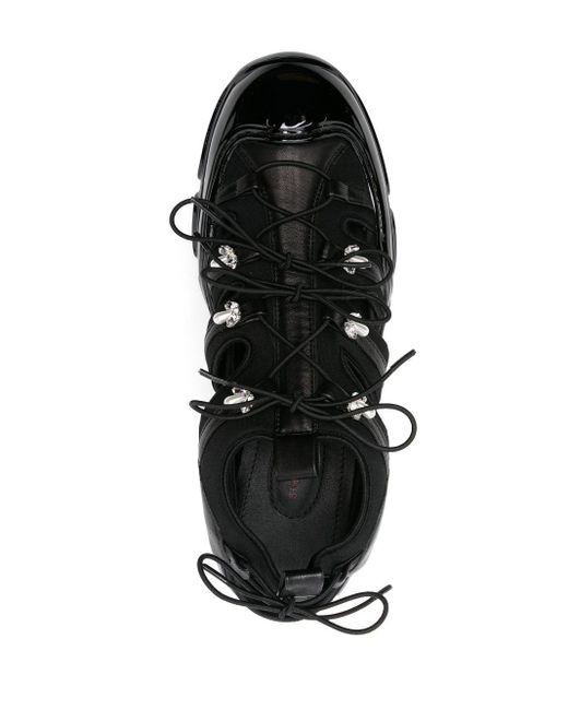 Simone Rocha Black Tracker Cut-out Sneakers - Men's - Rubber/neoprene/calf Leather/calf Leatherneoprene for men