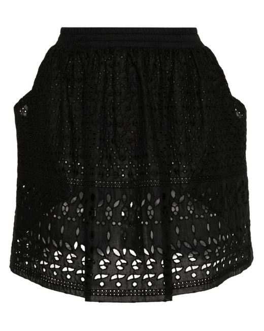 Falda corta con bordado inglés Ermanno Scervino de color Black