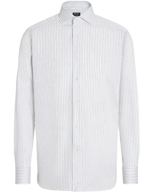 メンズ Zegna Structured Centoventimila コットンシャツ White