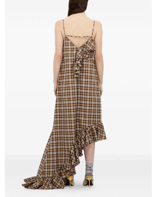 MSGM White Robe En Plaid