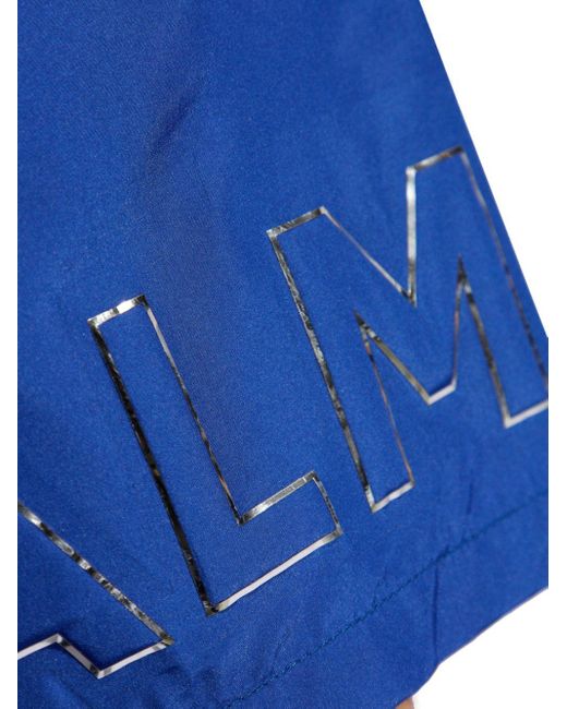 Balmain Blue Logo-print Swim Shorts for men