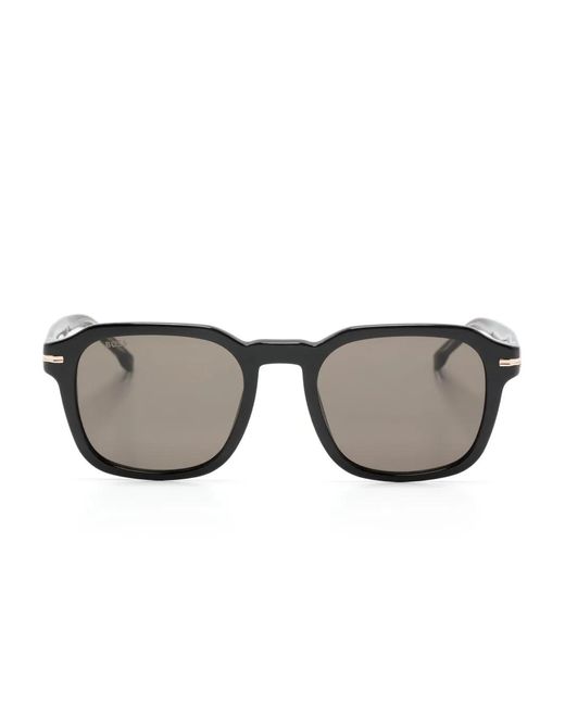 Boss Gray Square-Frame Sunglasses for men