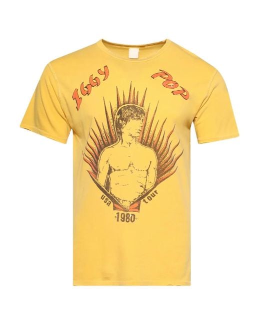 MadeWorn Yellow iggy Pop Tour T-shirt for men