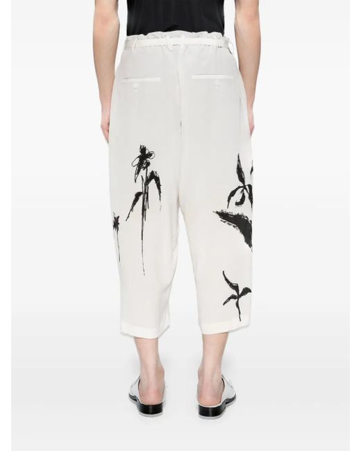Yohji Yamamoto Hose Mit Grafischem Print in White für Herren