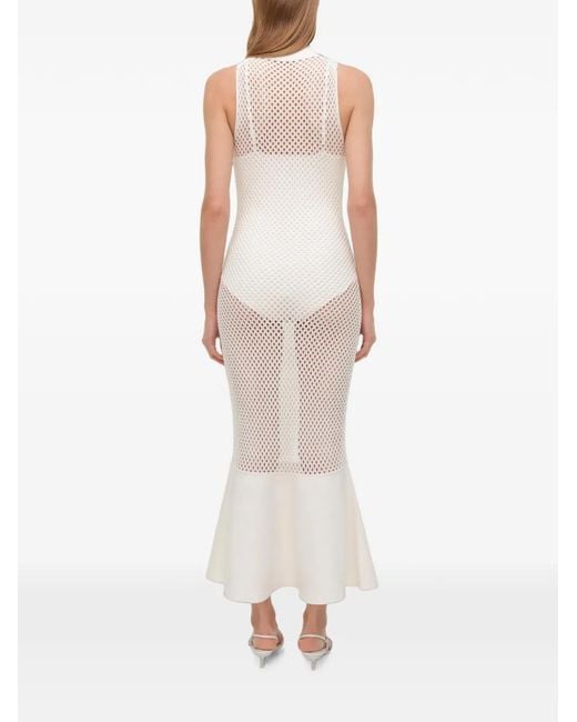 Jonathan Simkhai White Daxton Mesh-Knit Dress