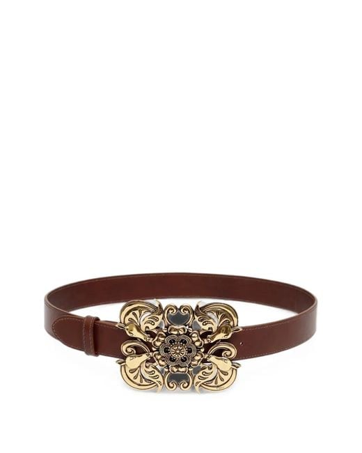 Chloé Brown The Wild Medallion Buckle Leather Belt