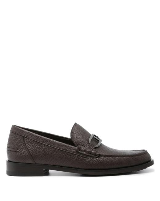 Fendi Black O'Lock Leather Loafers for men
