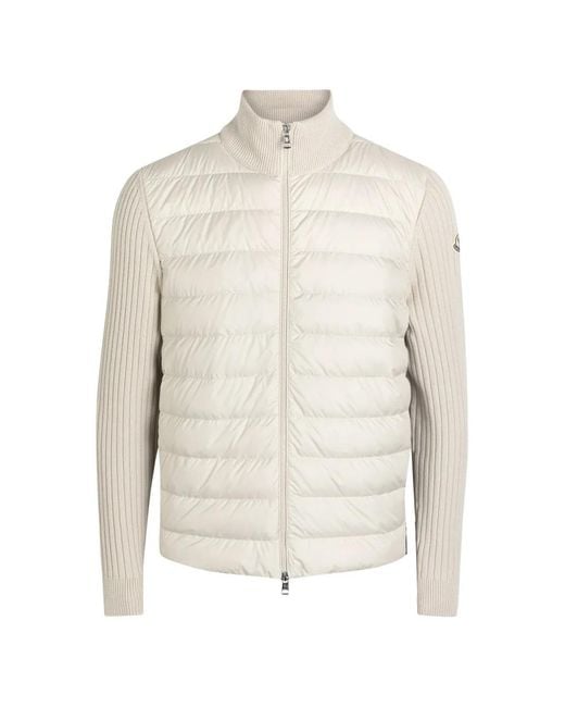 Moncler White Ribbed Padded Jacket for men