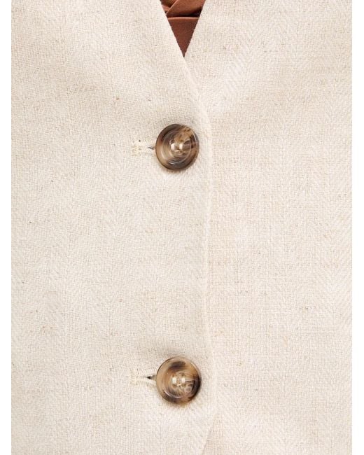 Fracomina Natural Button V-Neck Vest