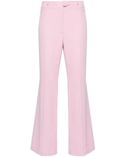 Maje Pink Belted Straight-leg Trousers